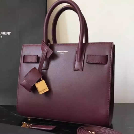 Replica Saint Laurent Nano Sac De Jour Bag In Burgundy Leather